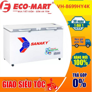 VH8699HY4K Tủ đông Sanaky VH-8699HY4K 761L Inverter 1 chế độ,mặt kính