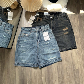  TIENSTYLE - Quần Ngố Short JeanThêu Chữ Túi Sau Cào Rách Quần Jean Nữ  Quần jean nữ Bigsize 80Kg 