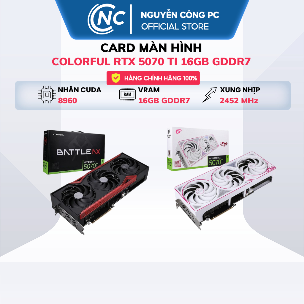 Card Màn Hình Colorful GeForce RTX 5070 Ti NB EX | 5070 Ti Ultra W - 16 GB - NEW - BH 36 Tháng