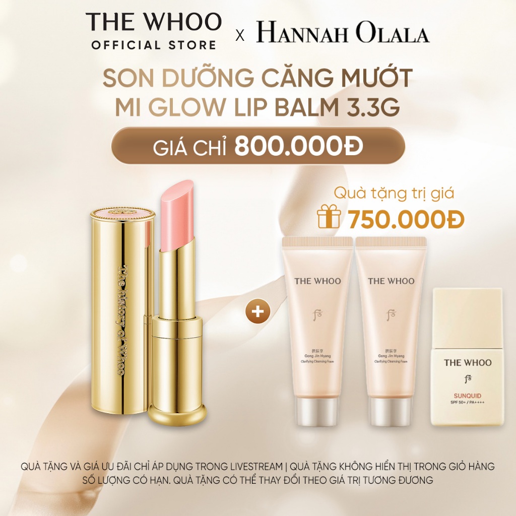 [Hannah Olala x Whoo] Son dưỡng môi Đông y The history of Whoo Gongjinhyang Mi Glow Lip Balm 3.3g