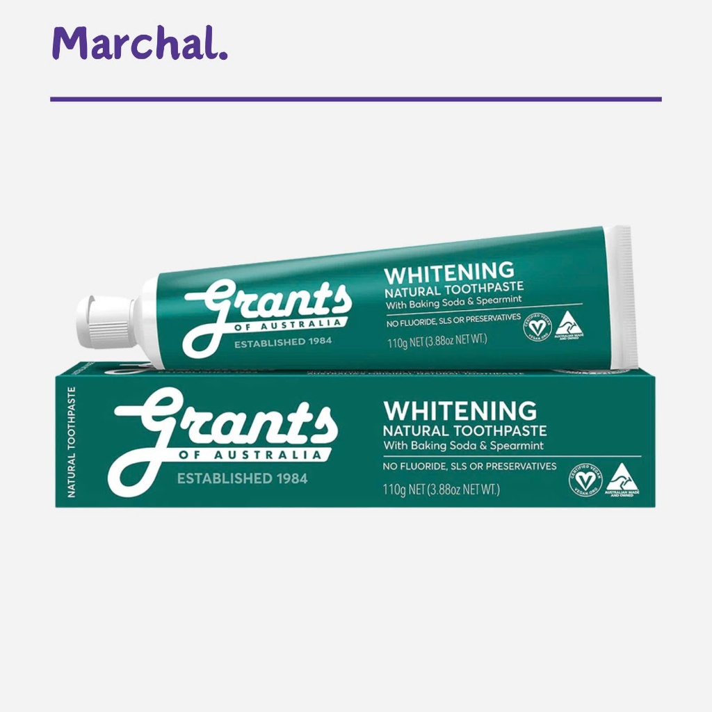 Kem Đánh Răng Hữu Cơ Grants Làm Trắng Răng 110g - Banking soda giúp đánh bật mảng bám, răng ố vàng, 