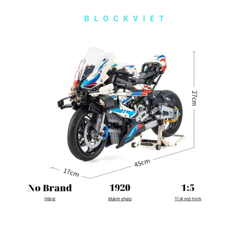Mô hình xe máy BWM M1000rr - SKU T2118 Mô hình BLOCKVIET tỉ lệ 1:5 1920 PCS cung cấp bảo hành