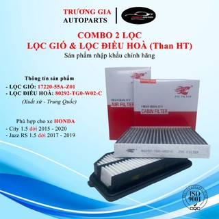 Combo lọc than hoạt tính cho xe Honda City 2015-2020 , Jazz RS 2017-2019 [17220-55A-Z01/80292-TG0-W02-C]