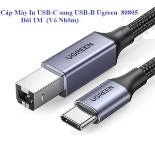 Cáp USB-C sang USB-B máy in ( 1m  80805 , 2m 80807 ) Vỏ Nhôm - UGREEN