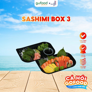   Hỏa Tốc HN  Sashimi Box 3 Gồm Cá Hồi Nauy Tươi Cá Trích Ép Trứng Chuẩn Nhật - Gofood Market 