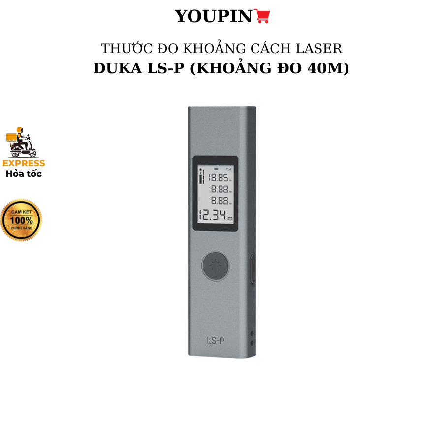 Thước laser, máy do khoảng cách laser Atuman Duka LS-P, khoảng đo 40m - Bảo hành 3 tháng