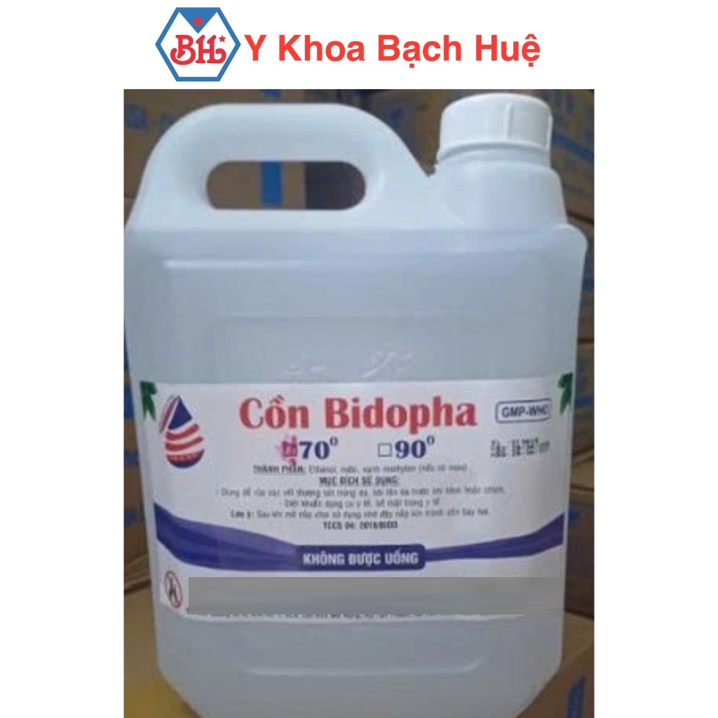 Cồn y tế 70 độ và 90 độ Bidopha.Can 5 lít cồn y tế Bidopha là dung dịch sát khuẩn dùng y tế và gia đ