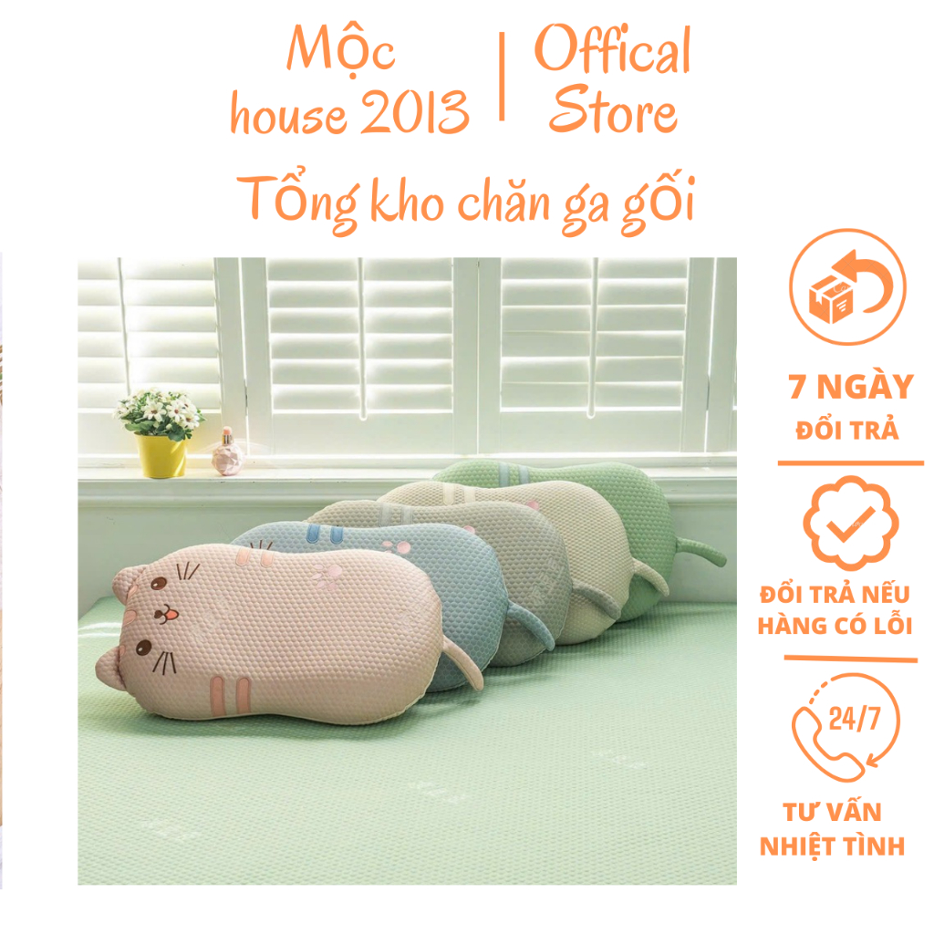 Gối cao su massage, Gối cao su băng lạnh thế hệ mới nhà Mộc house KT 35 x 55