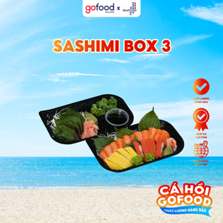 [Hỏa Tốc HCM] Sashimi Box 3 1-2 Người Gofood Gồm 200gr Cá Hồi Nauy, 1 Thanh Cá Trích Ép Trứng Nhật, Rau, Gia Vị Đi Kèm