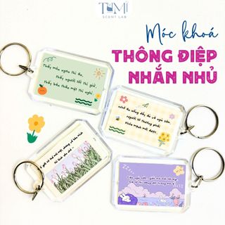  Móc Khoá Thông Điệp Nhắn Gửi Dễ Thương Key Chain In 2 Mặt Lời Nhắn Gần Gũi Tặng Bạn Bè Người Yêu 