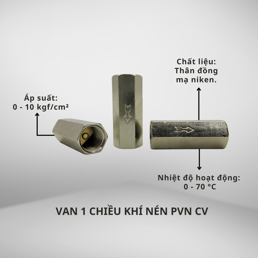 Van 1 Chiều Khí Nén PVN CV - Giữ Áp Ổn Định Cho Hệ Thống Khí
