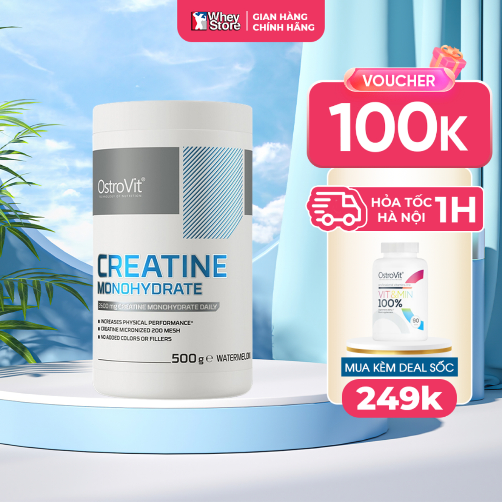  Bột Tăng Sức Mạnh Cơ Bắp Ostrovit Creatine Monohydrate  300g - 500g  Chính Hãng 