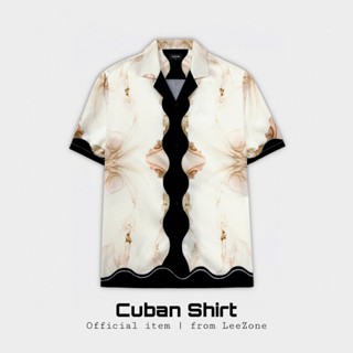 Áo sơ mi Cuban LeeZone form rộng, chất vải lụa thoáng mát | Sơmi Kẻ Sóng