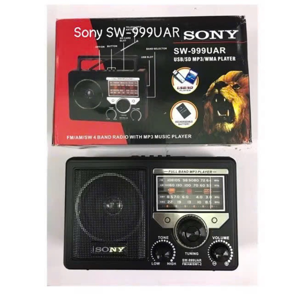 Đài RADIO SW-999UAR âm thanh cực hay dành cho người già, hỗ trợ khe thẻ nhớ, USB, FM