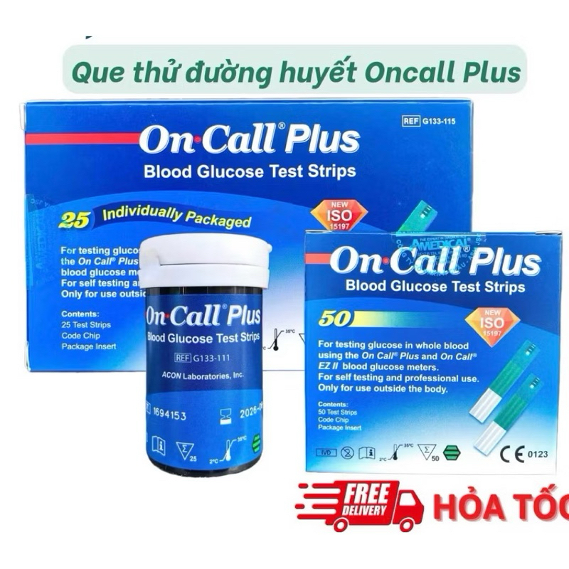 Que thử đường huyết On Call Plus (25-50 que) date xa