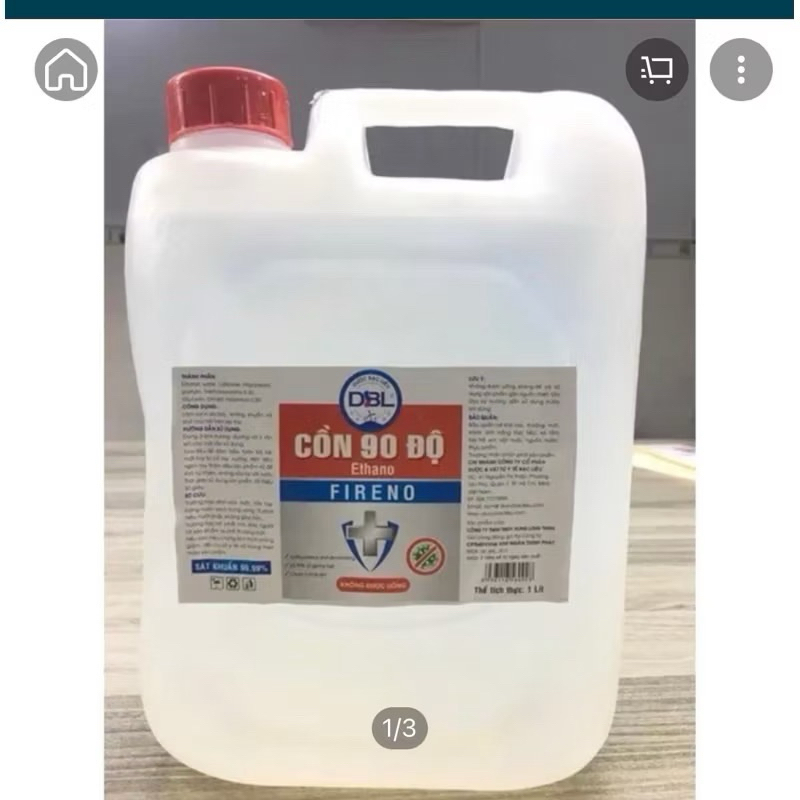 Dung dịch rửa tay kháng khuẩn cồn y tế 90 độ can 30 lít .