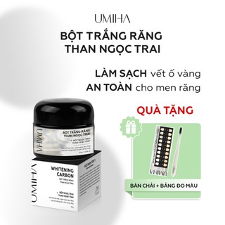 Than ngọc trai trắng răng UMIHA (30g) - Bột trắng răng thành phần Than hoạt tính, Canxi, Bột than tre