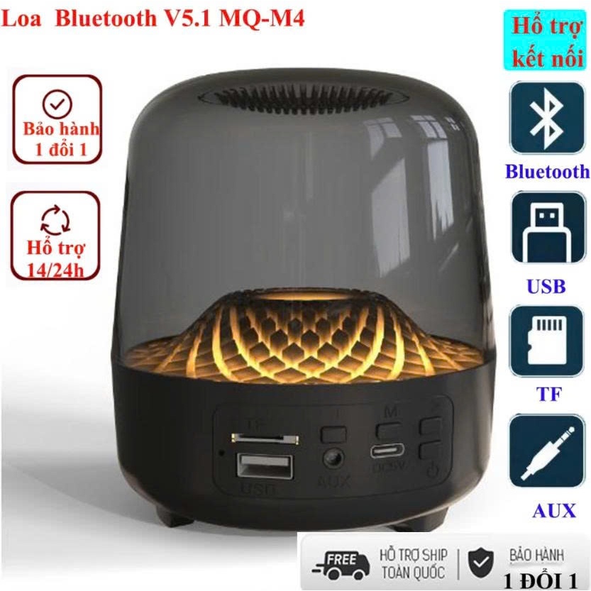 Loa Bluetooth D2T âm thanh nổi bass mạnh, pin lâu, có đèn LED RGB - Kích thước nhỏ gọn, Âm thanh lớn