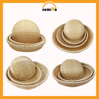 Rổ tre rổ mây tre đan viền mây cao cấp dùng đựng thực phẩm trái cây decor - Sumiya 