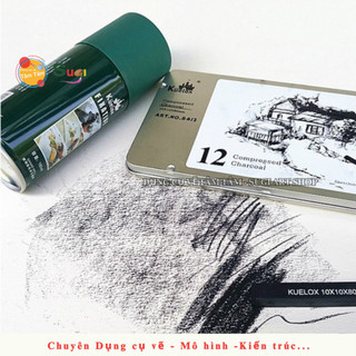 [ TÂM TÂM ] Thỏi Than Vuông Nén Kuelox, Hộp 12 Thỏi