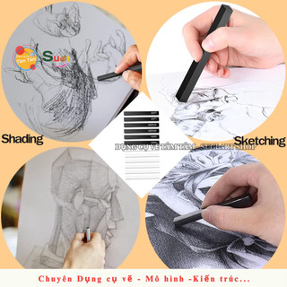 [ TÂM TÂM ] Thỏi Than Vuông Nén Kuelox, Hộp 12 Thỏi