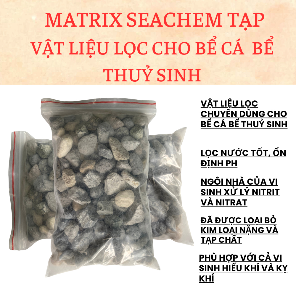 1 lit đá tạp matrix seachem lựa ra từ trong thùng