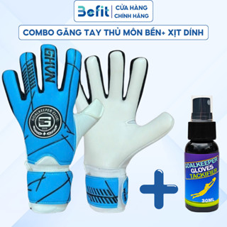 COMBO Găng tay thủ môn Bền chính hãng x Bình xịt dính chất lượng cao, Găng tay bắt bóng có xương cao cấp