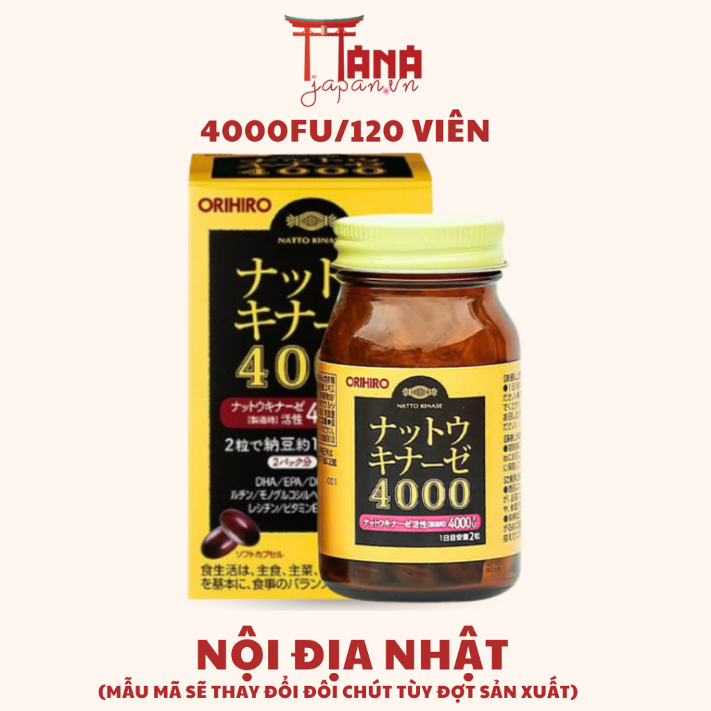 Viên uống phòng chống đột quỵ Nattokinase 4000FU Orihiro 120 viên