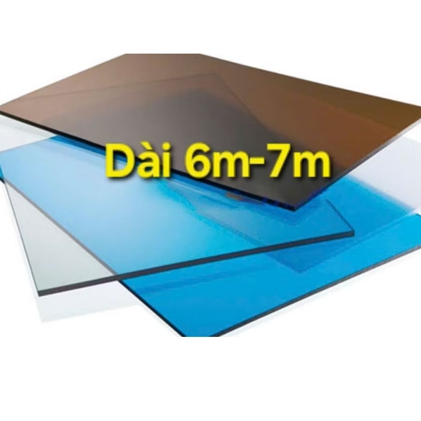 (Khổ 1,22m x Dài 6m_7m) Tấm nhựa phẳng poly đặc lấy ánh sáng,tôn nhựa poly làm mái hiên che nắng che