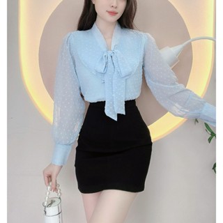Áo sơ mi nữ sang chảnh áo voan tơ mỏng dập nổi mềm mát áo nữ mùa hè đi tiệc đi làm đi chơi LAMO - B1395