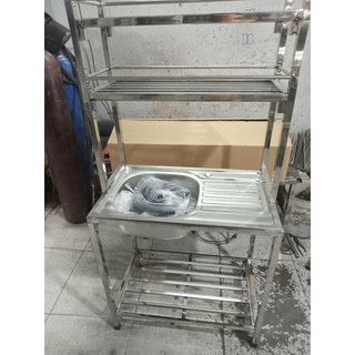 CHẬU RỬA CHÉN CAO CẤP CÓ CHÂN _ 100% INOX 201 ( Tặng Kèm Luôn Bộ Xả - Vòi Chén - Dây Cấp Nước )