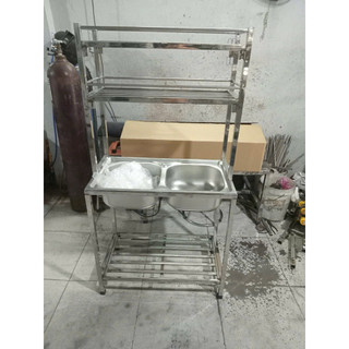 CHẬU RỬA CHÉN CAO CẤP CÓ CHÂN _ 100% INOX 201 ( Tặng Kèm Luôn Bộ Xả - Vòi Chén - Dây Cấp Nước )