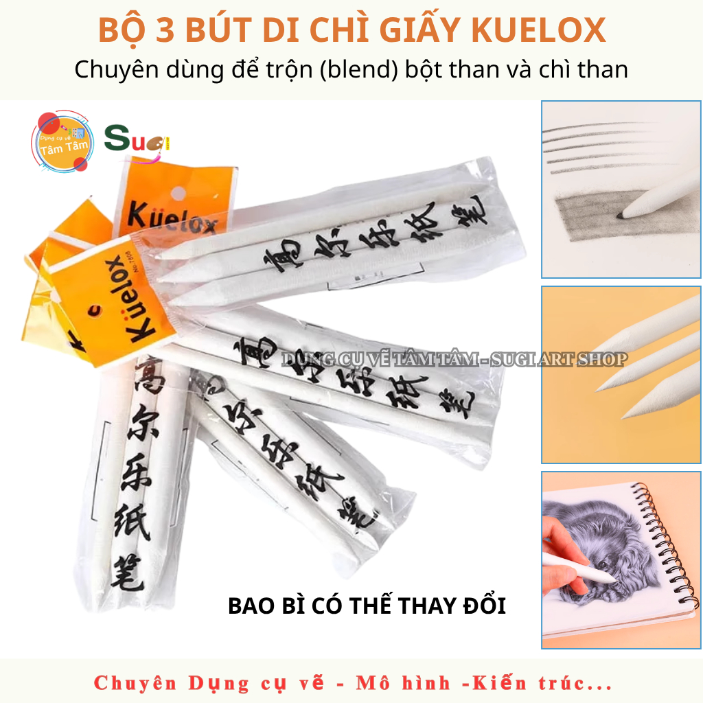 Bộ 3 Bút Di Chì Vẽ Truyền Thần Kuelox [ Sugi Art Shop ]