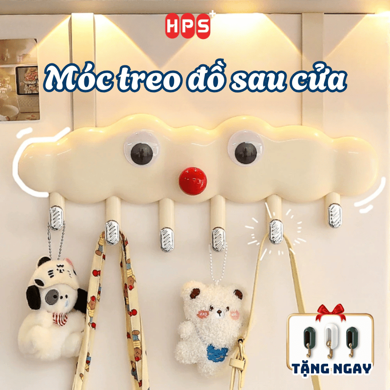Móc Treo Quần Áo Sau Cửa Hình Đám Mây Dễ Thương Homeplus, Móc Treo Đồ Đa Năng Nhà Tắm Nhà Bếp Dán Tư