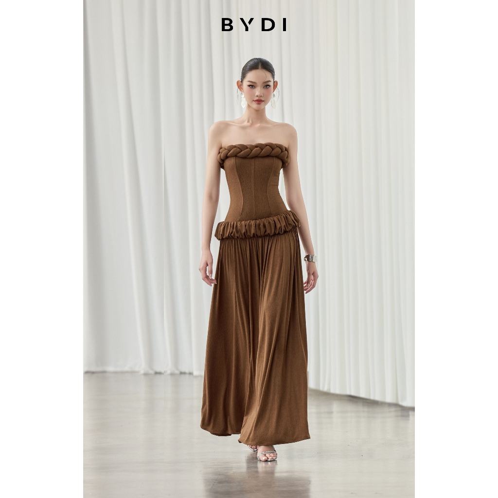 [BYDI DESIGN] Gema Dress | Đầm Cúp Ngực Nâu Thiết Kế Dáng Dài Cách Điệu, Váy Dự Tiệc Cao Cấp