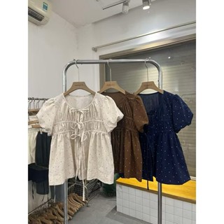 [Bigsize 55-100kg] Áo babydoll tay phồng chấm bi, dáng ngọt ngào nữ tính