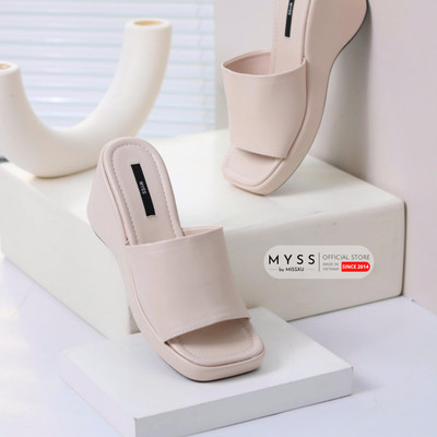 Giày sục nữ quai ngang bản to đế xuồng 7cm cao cấp MYSS - SU238 [Form nhỏ]