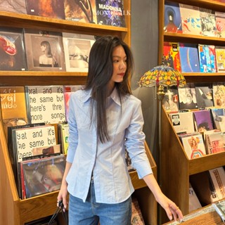  Áo sơ mi form fitted MONO TALK chiết eo bản cổ to MOF25S-T10013TK 