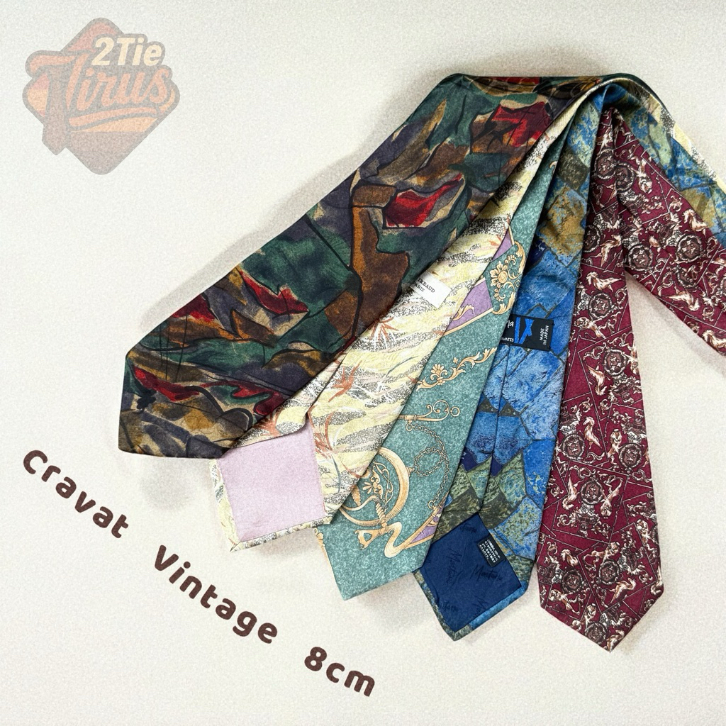 (100 mẫu) Cà vạt, caravat 2hand vintage Nhật tuyển chọn 8cm (Link 2)