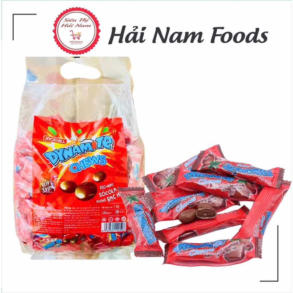 [TÚI 1KG] Kẹo nhai sô-cô-la Hương Bạc Hà Dynamite 3 viên 1 tép