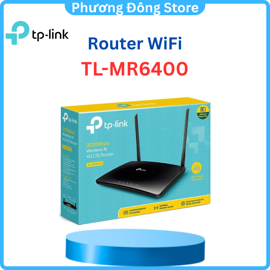 Router TP-LINK  Wi-Fi 4G LTE Tốc Độ 300 Mbps TL-MR6400 V5.2