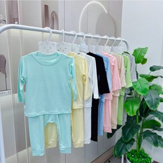 Bộ dài Minki Bae chui đầu quần can đũng đóng bỉm mềm mát cho bé