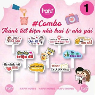 SIÊU TIẾT KIỆM - COMBO Hashtag cầm tay Đám Cưới, Đám Hỏi (Mua 10 tặng 1 bất kì)