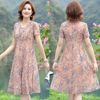 Đầm dự tiệc trung niên V81 cao cấp sang trọng - Váy cho người lớn tuổi trung tuổi dạ hội Bigsize - Thời trang nữ cho mẹ