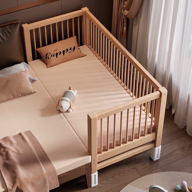 Giường ngủ Honalife cho bé ghép chung giường bố mẹ (đệm+ga),gỗ thông tự nhiên cao cấp an toàn chính hãng-BH 24 tháng