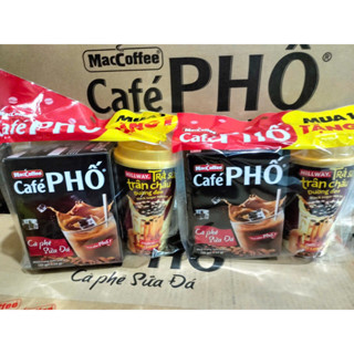 combo 2 MacCoffee Hộp cà phê sữa đá 10 gói x 24g tặng ly trà sữa trân châu đường đen Hillway