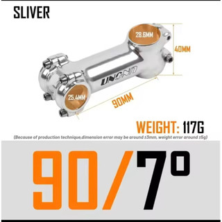 Po tăng Xe Đạp UNO Bạc ±7độ/ 17độ - 25.4mm