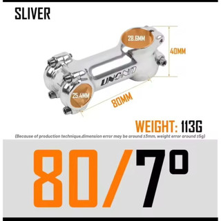 Po tăng Xe Đạp UNO Bạc ±7độ/ 17độ - 25.4mm