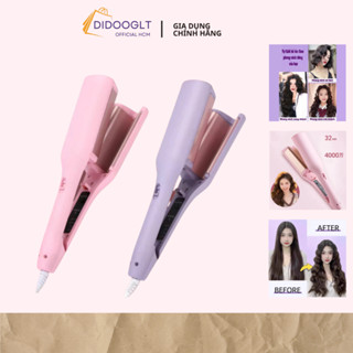 Máy Uốn Tóc Xoăn Sóng Nước Hippie 32mm Chất Liệu Gốm Sứ Ceramic Cao Cấp, Máy Làm Xoăn Sóng Nước Chỉnh Nhiệt ( didooglt )