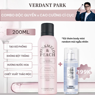 Xịt khô phồng tóc VERDANT PARK 200ml dầu gội khô kiềm dầu mùi Đào Pinkmelo Peach Verdantpark VDPK01